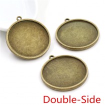 30MM Two sided printing-sublimation blank round charms - jewelry part  1hole