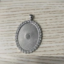 30*40MM  sublimation blank oval charms with zircon- jewelry part