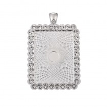 sublimation blank retangle charms with zircon- jewelry part