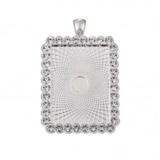 sublimation blank retangle charms with zircon- jewelry part