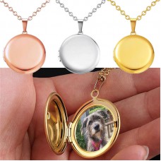 stainless steel 27MM-sublimation round locket necklace pendant Both sides are smooth