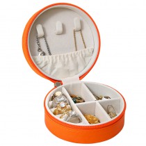 round shape-sublimation travel jewelry box-grid pattern style