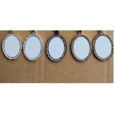 18*25MM  sublimation blank oval charms with zircon- jewelry part