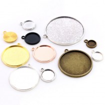 12MM 16MM,18MM，20MM one sided printing-sublimation blank round charms - jewelry part  1hole and  2holes