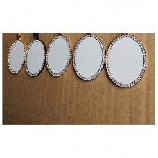 30*40MM  sublimation blank oval charms with zircon- jewelry part
