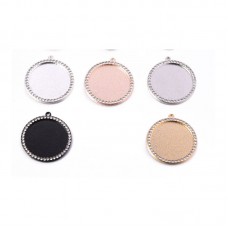 25MM/30MM  sublimation blank oval charms with zircon- jewelry part