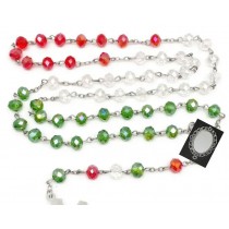 sublimation blank  Imitation crystal cross bead photo necklaces pendants