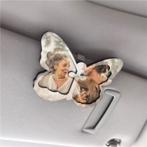 MDF-sublimation blank car visor sunshade butterfly decoration with clip 